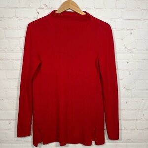 J. Jill Sweater Womens Size XS Red Long Sleeve Mock Neck Pullover Silk Wool